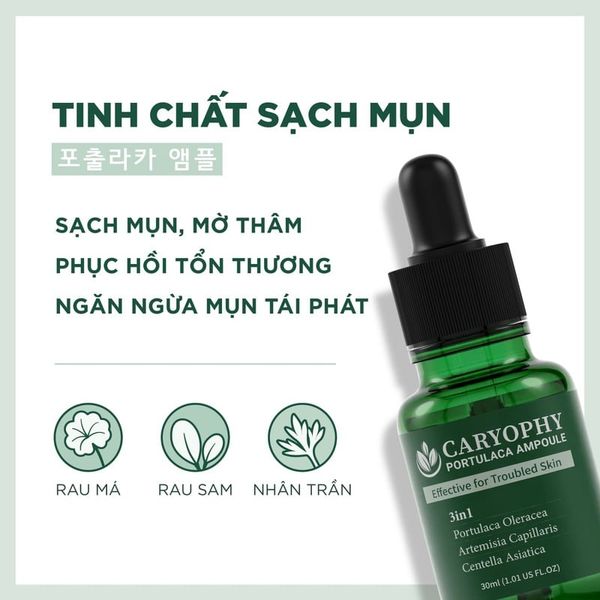 Serum Caryophy Giảm Mụn Mờ Thâm Se Lỗ Chân Lông Portulaca Ampoule 30ml