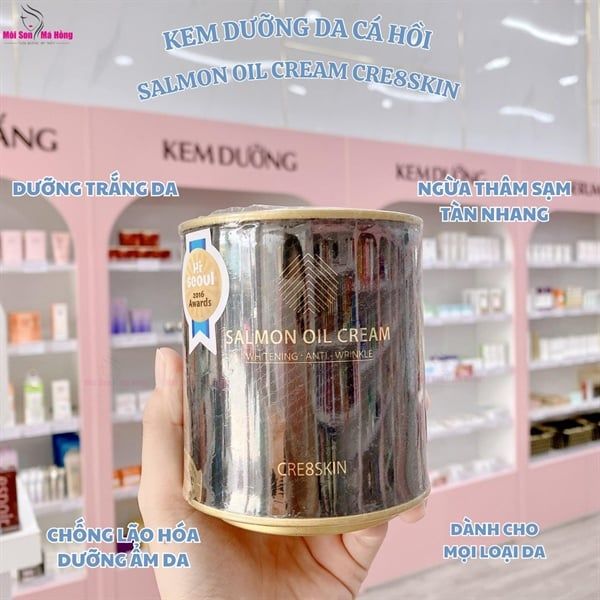 Kem dưỡng trắng da ngừa lão hóa cá hồi Cre8Skin Salmon Oil Cream 80g
