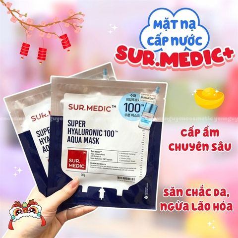 Mặt Nạ Dưỡng Ẩm Sur.Medic+ Super Hyaluronic 100 Aqua Mask 30g