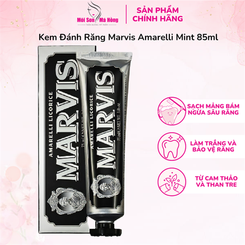 Kem Đánh Răng Marvis Màu Đen Từ Cam Thảo Và Than Tre 85ml