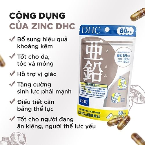 Viên uống bổ sung kẽm DHC 60 ngày gói 60 viên