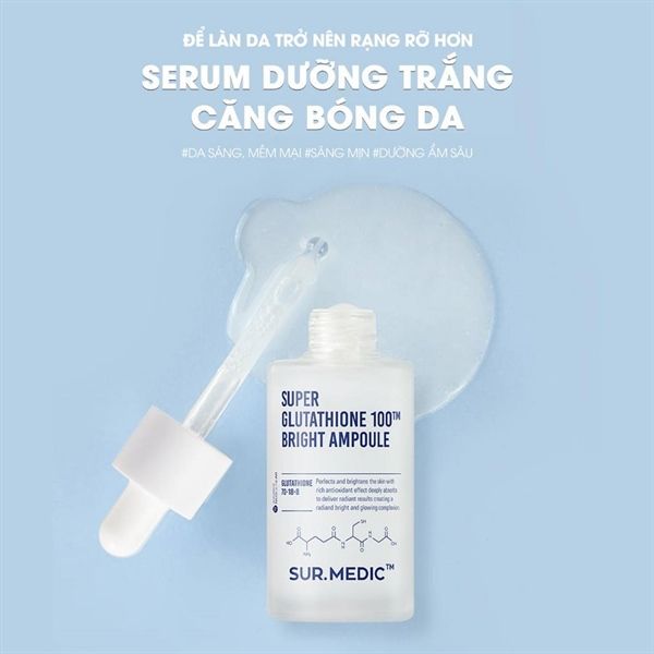 sur medic+ super glutathione 100tm bright ampoule Tinh Chất Dưỡng Trắng Da Sur.Medic 100 Ampoul vitamin c spray