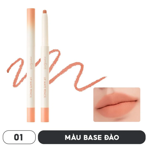 Chì Kẻ Viền Môi Nhung Lì, Lâu Trôi, Thiết Kế 2 Đầu Romand Lip Mate Pencil 0.5g