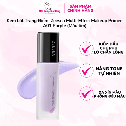 Kem Lót Trang Điểm Kiềm Dầu, Nâng Tông Tự Nhiên, Che Khuyết Điểm, Làm Mịn Da Zeesea Multi-Effect Makeup Primer A01 Purple (Màu tím)