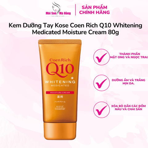 Kem Dưỡng Tay  Kose Coen Rich Q10 Whitening Medicated Moisture Cream 80g - Dưỡng ẩm Sáng da tay