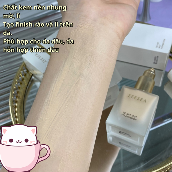 Kem Nền ZEESEA (mẫu mới cải tiến) Nhung Mờ Dành cho da dầu, Velvet Mist Foundation 20g