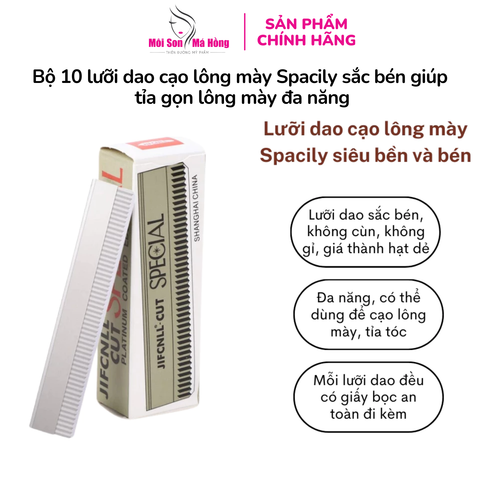 Bộ 10 lưỡi dao cạo lông mày Spacily sắc bén giúp tỉa gọn lông mày đa năng