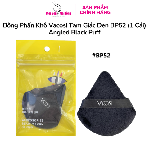 Bông Phấn Khô Tam Giác Đen Vacosi Angled Black Puff (Túi 1 Cái) #BP52