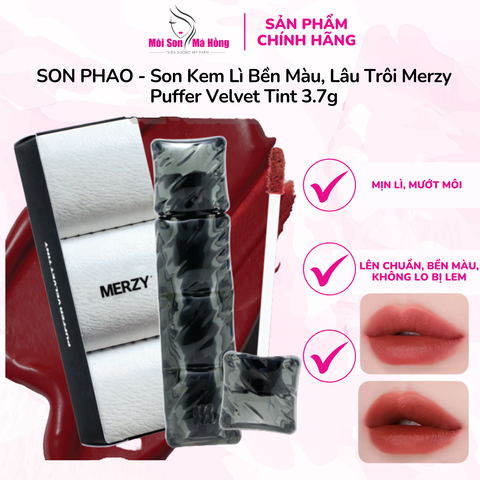 [SON PHAO] Son Kem Lì Bền Màu, Lâu Trôi Merzy Puffer Velvet Tint 3.7g
