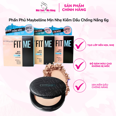 Phấn Phủ Maybelline Mịn Nhẹ Kiềm Dầu Chống Nắng 6g