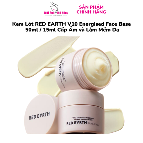 Kem Lót RED EARTH V10 Energised Face Base 50ml/ 15ml Cấp Ẩm và Làm Mềm Da