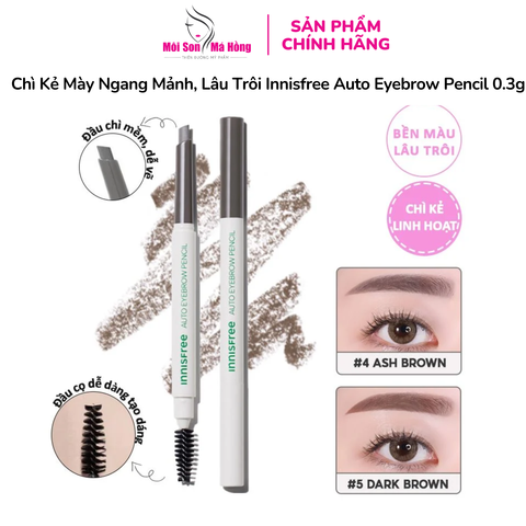 Chì Kẻ Mày Ngang Mảnh, Lâu Trôi Innisfree Auto Eyebrow Pencil 0.3g