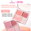 Phấn Má Và Phấn Bắt Sáng 4 Ô Judydoll Blush & Highlight Palette 9g ( Tặng bông phấn )