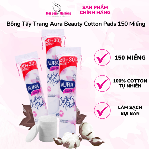 Bông Tẩy Trang Aura Beauty Cotton Pads 150 Miếng