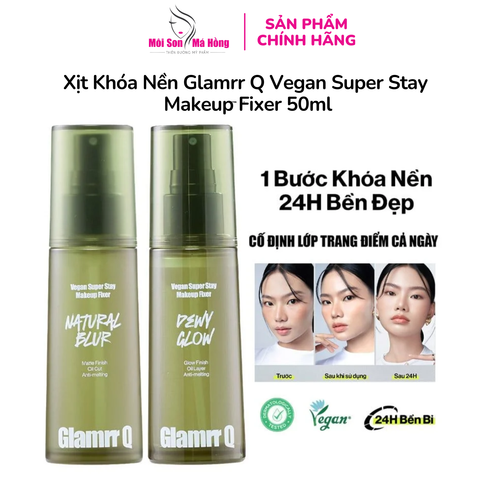 (CÔNG TY) Xịt Khóa Nền Cố Định Trang Điểm Thuần Chay Cho Da Nhạy Cảm Glamrr Q Vegan Super Makeup Fixer  50ml