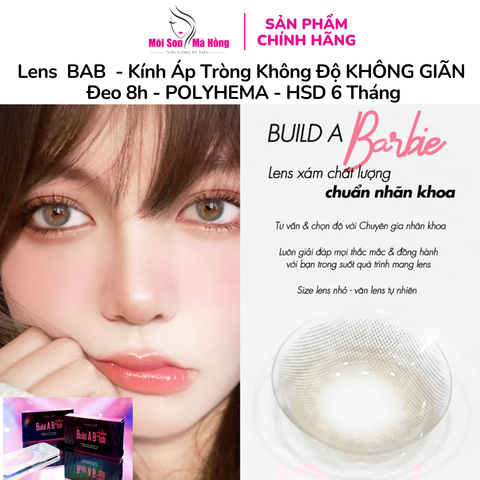Lens BAB Gray  - Kính Áp Tròng Không Độ KHÔNG GIÃN  Đeo 8h - POLYHEMA - Tái sử dụng 6 Tháng