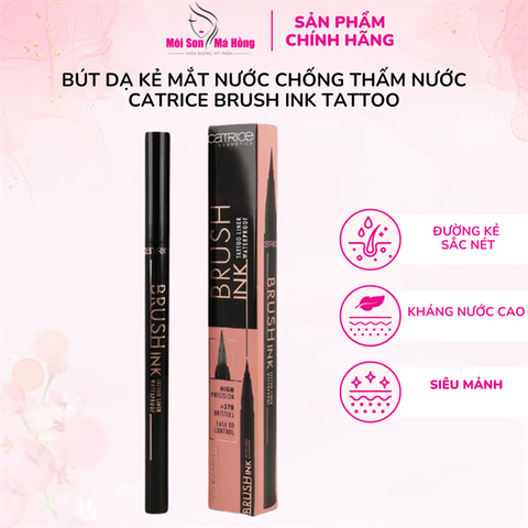 Bút kẻ mắt Catrice Brush Ink Tattoo Liner Waterproof 010 Black 1ml