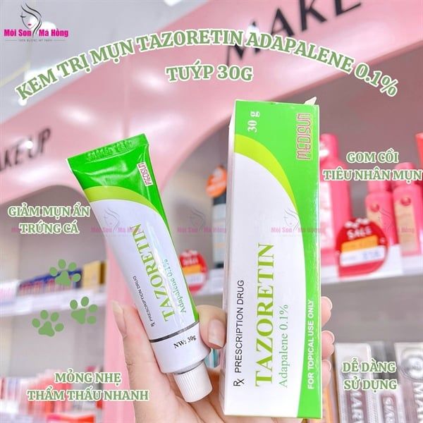 Kem Trị Mụn Tazoretin Adapalene 0.1% (Tuýp 30g)