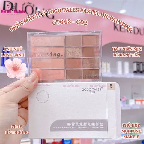 Phấn Mắt GoGo Tales 12 ô Pink Mist Shoft Focus G02
