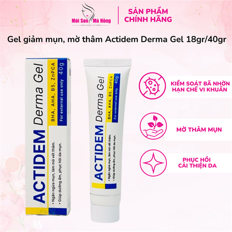Gel Dưỡng Giảm Mụn, Mờ Thâm Actidem Derma Gel - 18g/ 40g