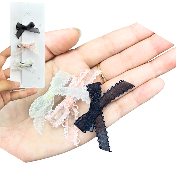 Lẻ 1 Kẹp nhí ren viền có 3 màu