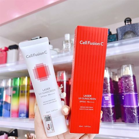 Kem Chống Nắng Cell Fushion C Màu Đỏ Laser Sunscreen SPF50+ PA+++ 50ml