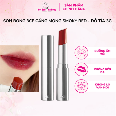 Son Bóng 3CE Căng Mọng Smoky Red - Đỏ Tía 3g