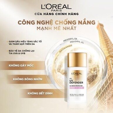 Kem Chống Nắng Loreal UV Defender Bright & Clear Nâng Tông Giảm Thâm 50ml
