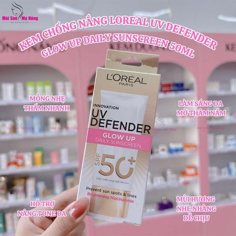 Kem Chống Nắng Loreal UV Defender Bright & Clear Nâng Tông Giảm Thâm 50ml