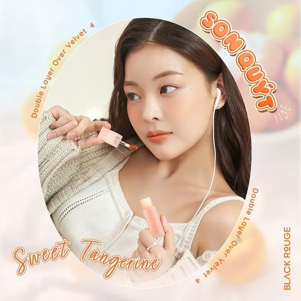 [DL22 - DL30] Son Kem Black Rouge Double Layer Over Velvet Sweet Tangerine (Ver 4) 4.1g