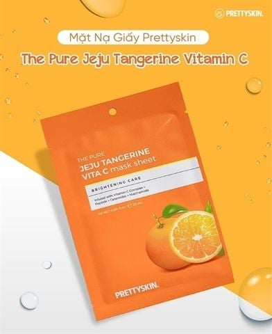 Mặt Nạ Hỗ Trợ Làm Trắng Da Và Ngừa Lão Hóa Vitamin C Pretty Skin The Pure Jeju Tangerine Vita C Mask Sheet