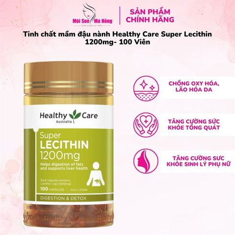 Mầm Đậu Nành Healthy Care Super Lecithin 1200mg hộp 100viên