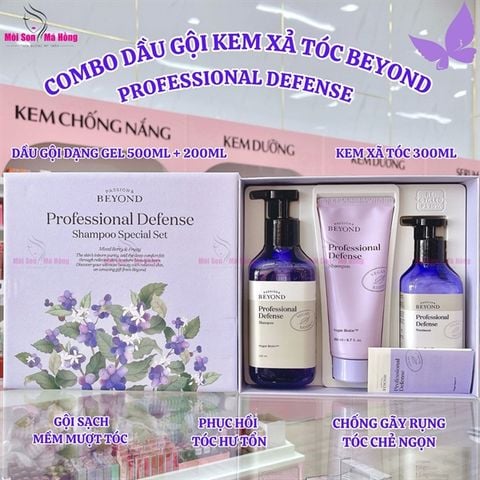 Combo Dầu Gội Kem Xả Tóc Beyond Professional Defense Shampoo Special Set