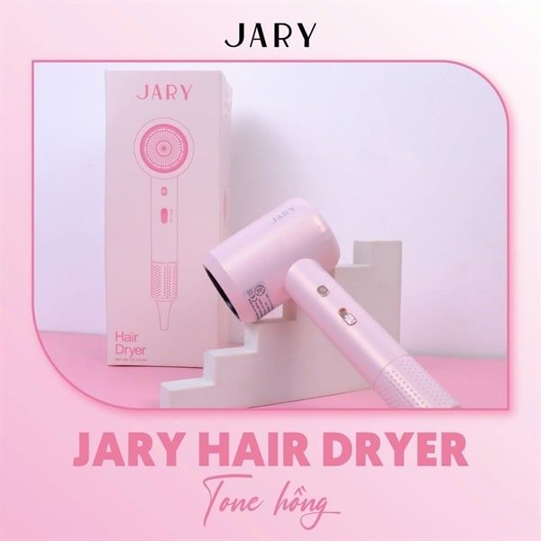 MÁY SẤY TÓC ION ÂM JARY HAIR DRYER - TONE HỒNG - Xanh- Vàng