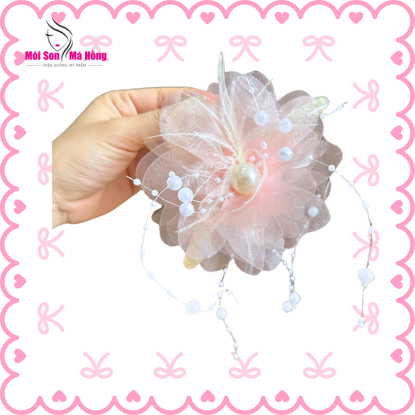 KẸP TÓC HOA MẪU ĐƠN TUA RUA