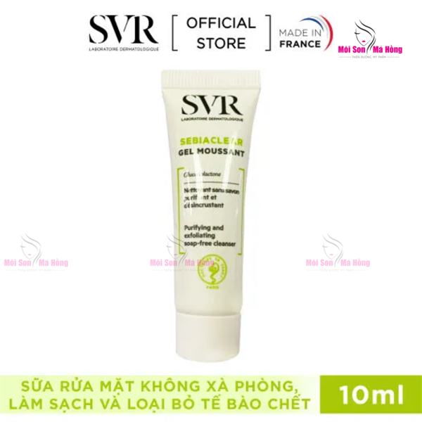Sữa rửa mặt dạng sữa SVR SEBIACLEAR CREME LAVANTE 10ml mang lại sự thoải mái và dưỡng ẩm hàng ngày