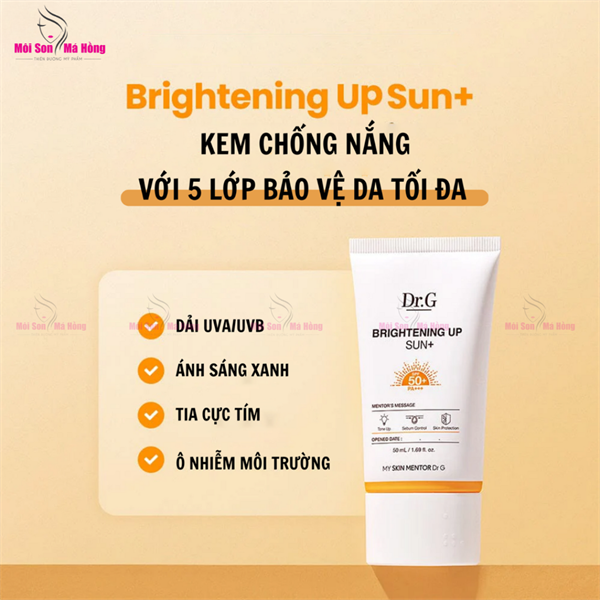 Set Kem Chống Nắng Dưỡng Sáng Da Dr.G Brightening Up Sun+ SPF50+ PA+++ 50ml + 20ml