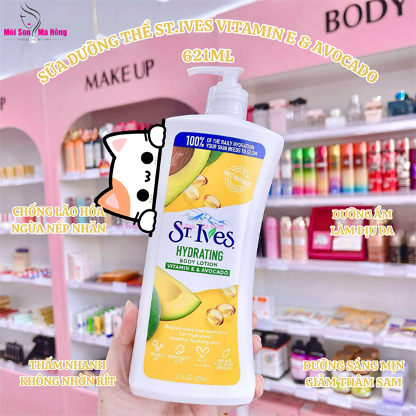 Sữa Dưỡng Thể St.Ives Vitamin E & Bơ Dưỡng Ẩm Da 621ml