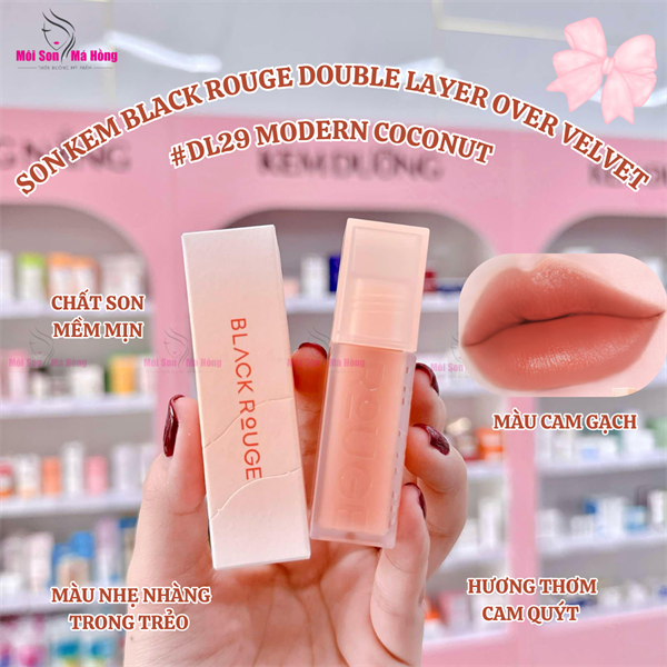 [DL22 - DL30] Son Kem Black Rouge Double Layer Over Velvet Sweet Tangerine (Ver 4) 4.1g