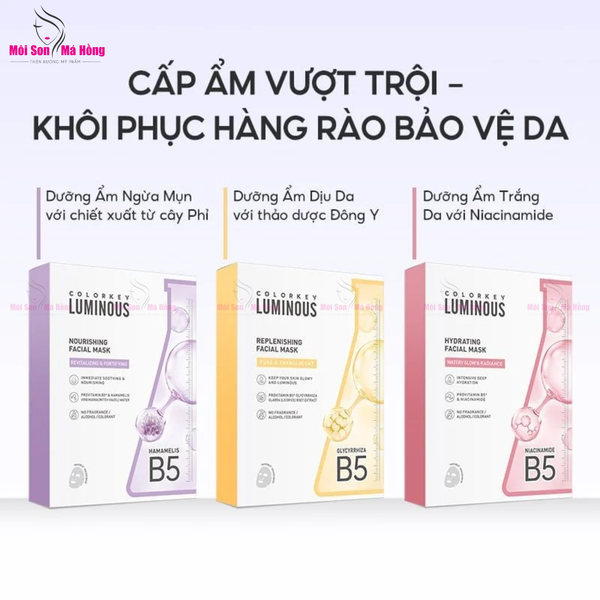 (CÔNG TY) Mặt Nạ Giấy Dưỡng Ẩm, Làm Dịu Da, Hỗ Trợ Dưỡng Sáng Colorkey Facial Mask 25ml