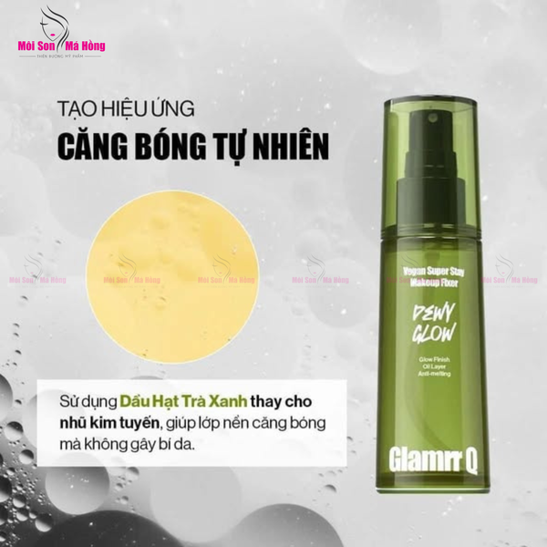 (CÔNG TY) Xịt Khóa Nền Cố Định Trang Điểm Thuần Chay Cho Da Nhạy Cảm Glamrr Q Vegan Super Makeup Fixer