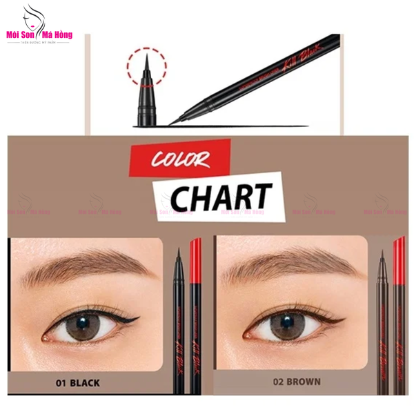 Bút Kẻ Mắt Clio Superproof Brush Liner Kill Black - Siêu Mảnh, Siêu Lì