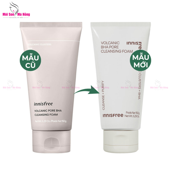 Sữa Rửa Mặt Làm Sạch Sâu, Thu Nhỏ Lỗ Chân Lông Innisfree Volcanic BHA Pore Cleansing Foam 150g