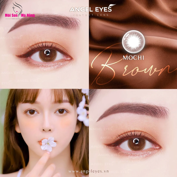 Lens KÍNH ÁP TRÒNG MÀU NÂU TỰ NHIÊN - LENS LỌ CLASSIC/ MOCHI BROWN/ 0-4.5 độ cận/ Giãn tròng 14.2