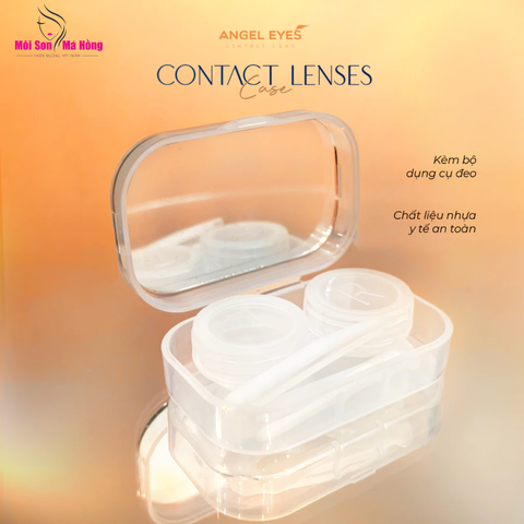 Khay gương đựng kính áp tròng Angel Eyes kèm bộ dụng cụ đeo lens