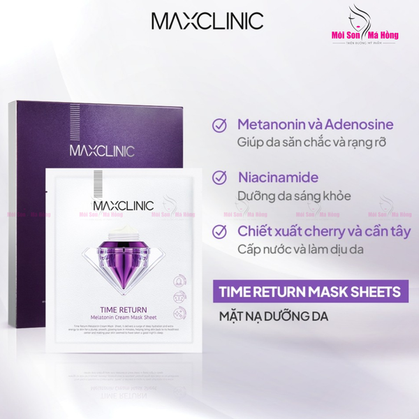 Miếng Mặt Nạ Cấp Ẩm, Dưỡng Sáng Da Maxclinic Time Return Melatonin Cream Mask Sheets Hàn Quốc 28ml