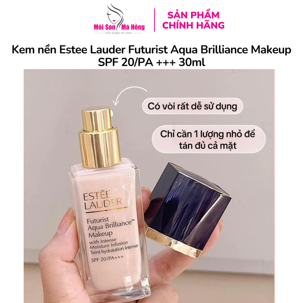 Kem nền Estee Lauder Futurist Aqua Brilliance Makeup SPF 20/PA +++ 30ml - 1w0 - dưỡng ẩm