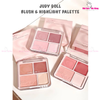 Phấn Má Và Phấn Bắt Sáng 4 Ô Judydoll Blush & Highlight Palette 9g ( Tặng bông phấn )