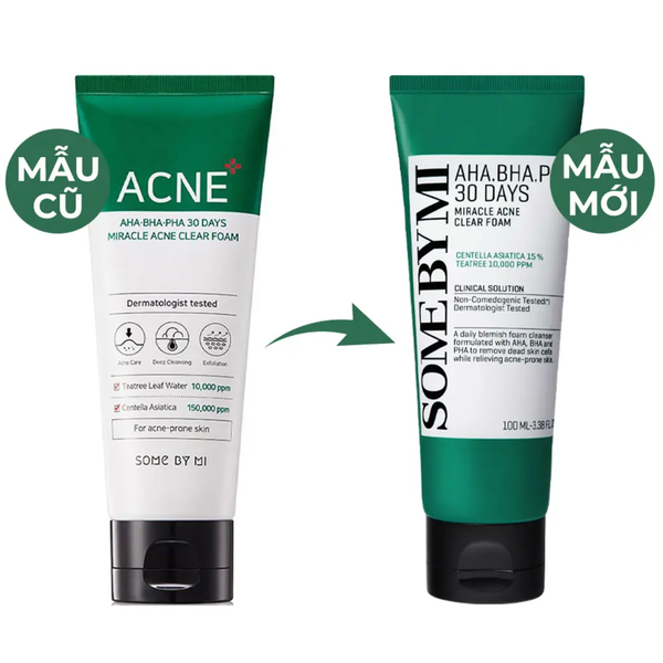 Sữa Rửa Mặt Some By Mi Làm Sạch Sâu Cho Da Dầu Mụn 100ml 30 Days Miracle Acne Clear Foam 100ml