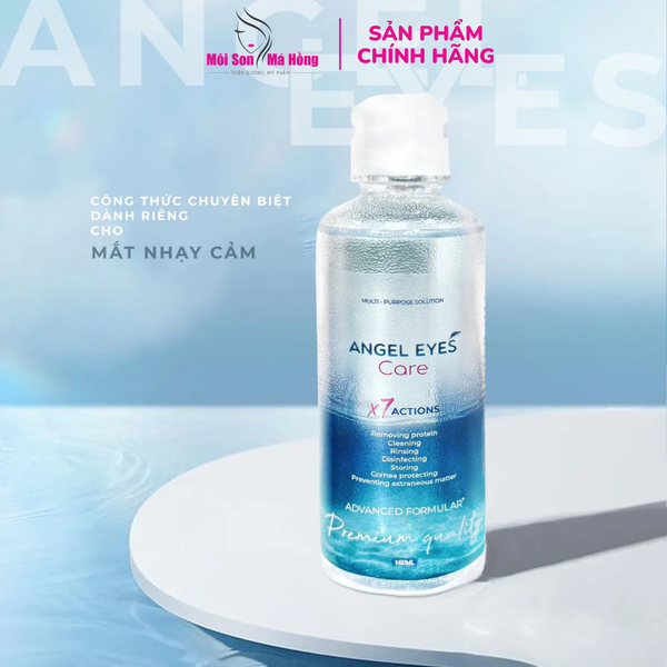 Nước ngâm lens Angel Eyes Care cao cấp dùng được cho mắt nhạy cảm 160ml